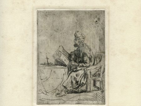 A Rabbi Studying, from a drawing by Rembrandt Online