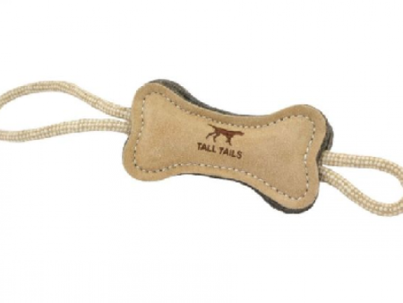 Tall Tails Toy Leather & Wool Bone Tug 12  For Sale