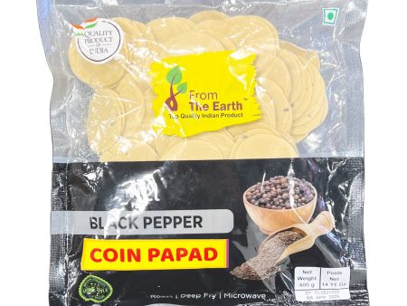 From The Earth Black Pepper Coin Papad 400g Sale