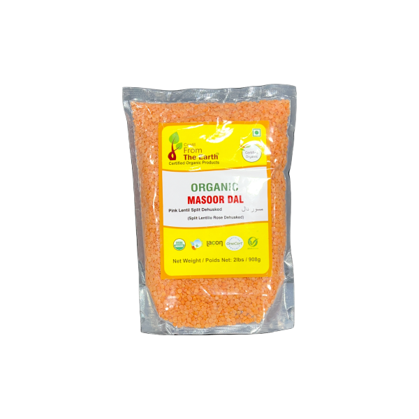 From The Earth Organic Masoor Dal 2lb Supply