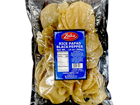 Zaika Black Pepper Rice Papad 400g Hot on Sale