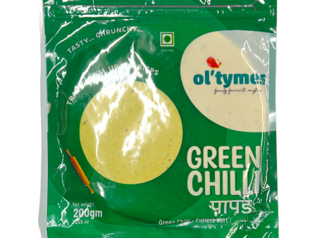 Ol tymes Green Chilli Papad 200g For Discount