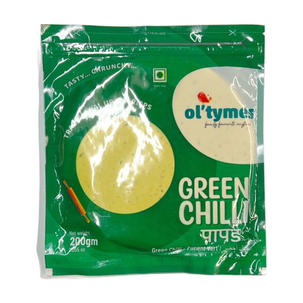 Ol tymes Green Chilli Papad 200g For Discount