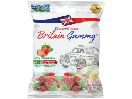 Britain Gummy Fizzy Strawberry 150g For Cheap