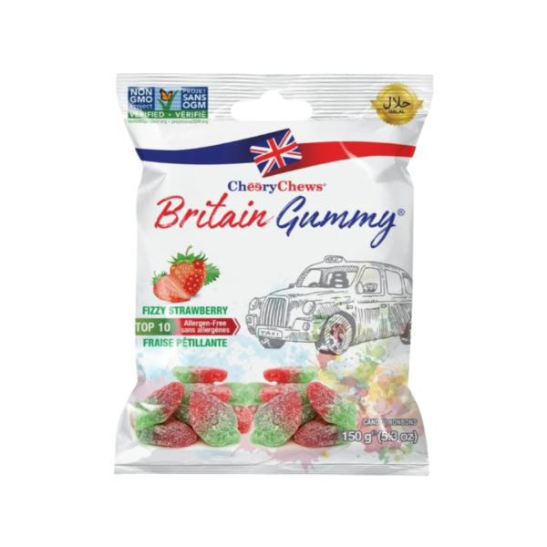 Britain Gummy Fizzy Strawberry 150g For Cheap