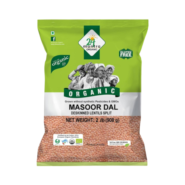 24 Mantra Organic Masoor Dal 2Lb Hot on Sale