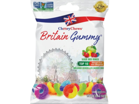 Britain Gummy Sour Mix Rings 150g Cheap