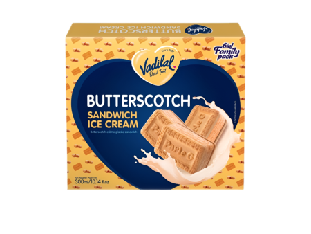 Vadilal Butterscotch Sandwich Ice Cream 300ml For Discount