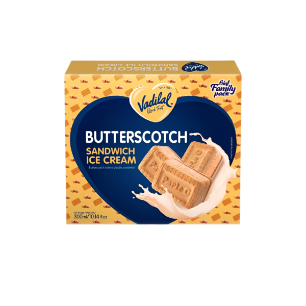 Vadilal Butterscotch Sandwich Ice Cream 300ml For Discount