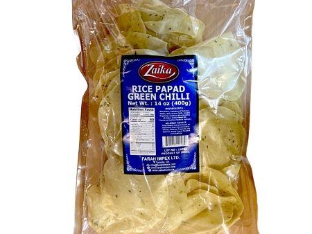 Zaika Green Chilli Rice Papad 400g Sale