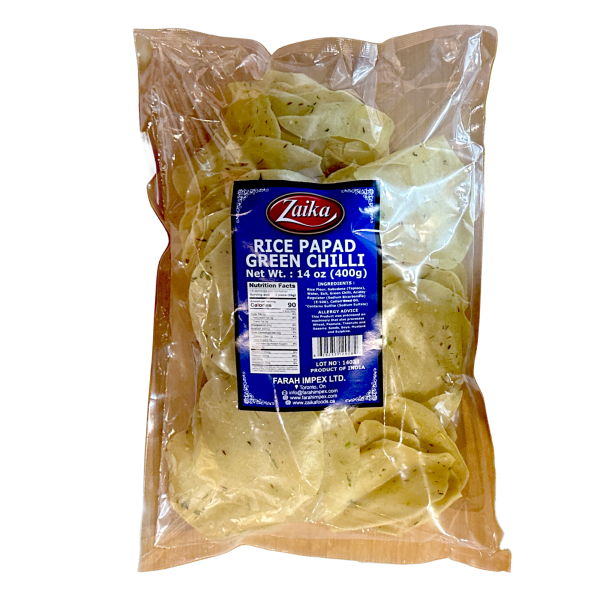 Zaika Green Chilli Rice Papad 400g Sale