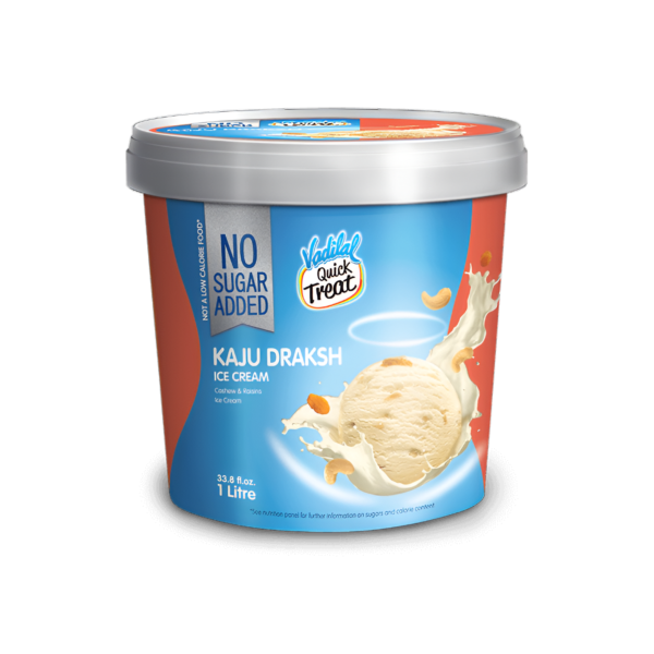 Vadilal Kaju Draksh Ice Cream - No Added Sugar 1L Hot on Sale