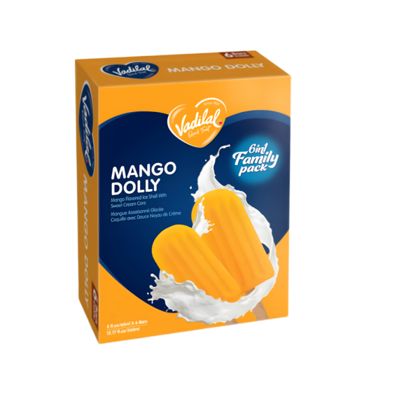 Vadilal Mango Dolly Ice Cream Family Pack (6 Bars) 360ml For Sale